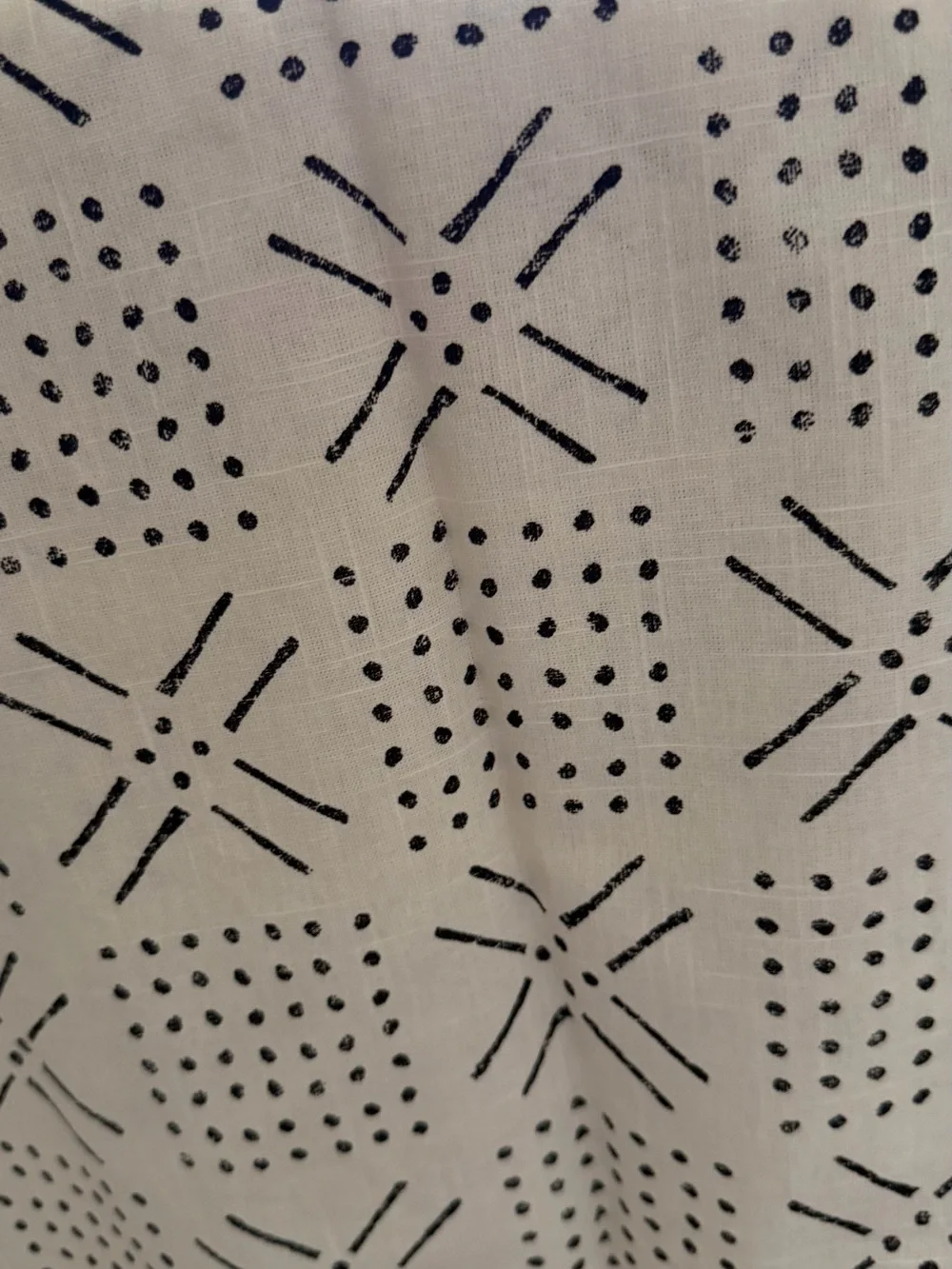 Cotton Black Dot & Star Print Shower Curtain